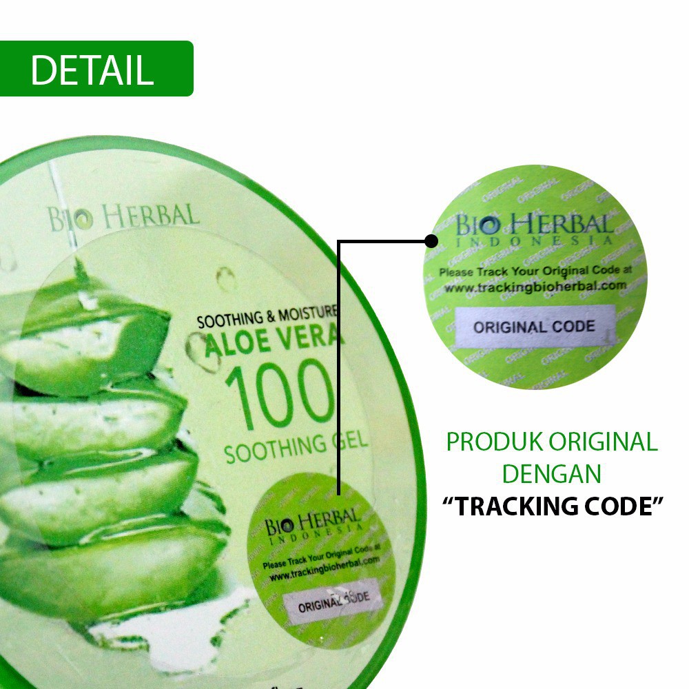 [ORI] 100% ALOE VERA GEL Asli dengan Stiker Tracking Code Menutrisi Kulit Pelembab Bio Herbal 300ml