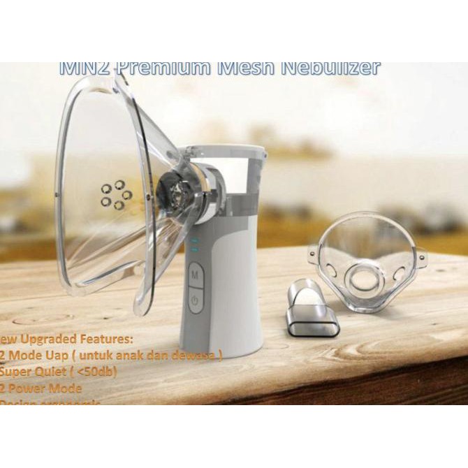 BISA COD NB06 Portable Mesh Nebulizer Alat Uap Asma Inhaler Inhalasi Pernafasan - Abu-abu PROMO