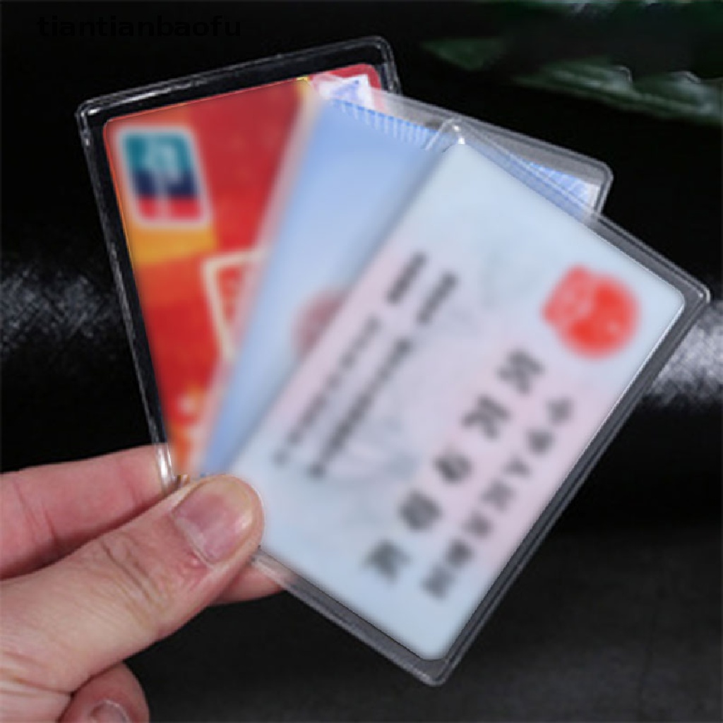 [tiantianbaofu] 10PCS PVC Clear Card Cover To Protect Credit Cards Waterproof  Card Holder Bag Boutique