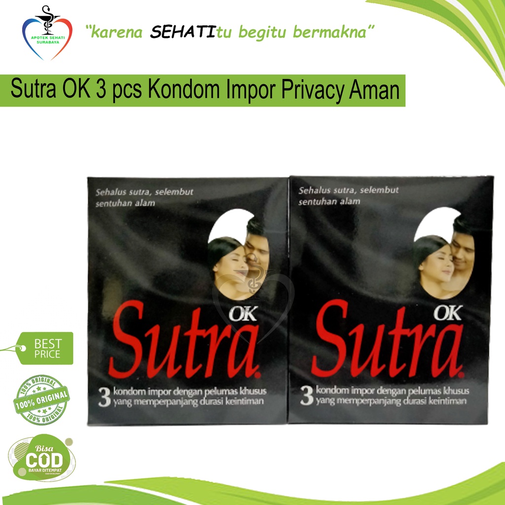 KONDOM SUTRA OK ISI 3 PCS KONDOM HITAM SUTRA ALAT KONTRASEPSI KB