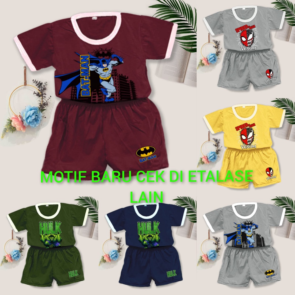 RILLO - Setelan Anak Laki Laki Karakter / Setelan Kaos Anak Laki Laki 1-7 Tahun