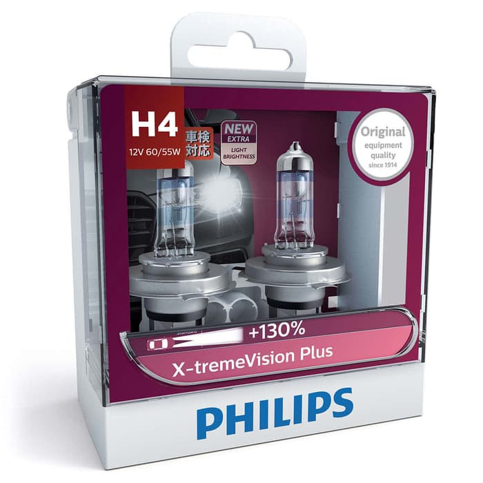 SALE   Philips X-treme Vision Plus H4 Bohlam Lampu Mobil