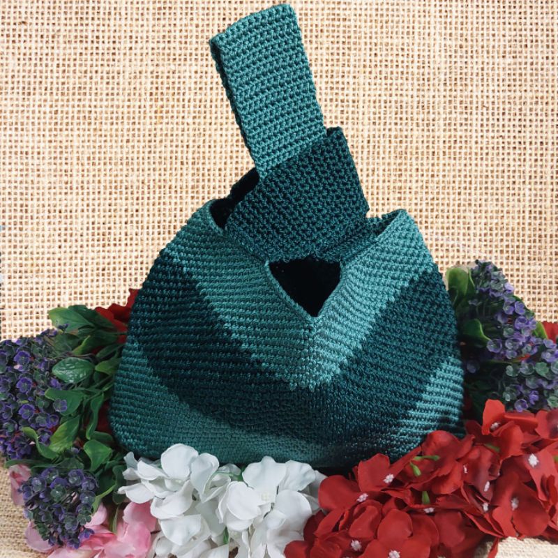 Tas Rajut Knot bag/ clutch crochet