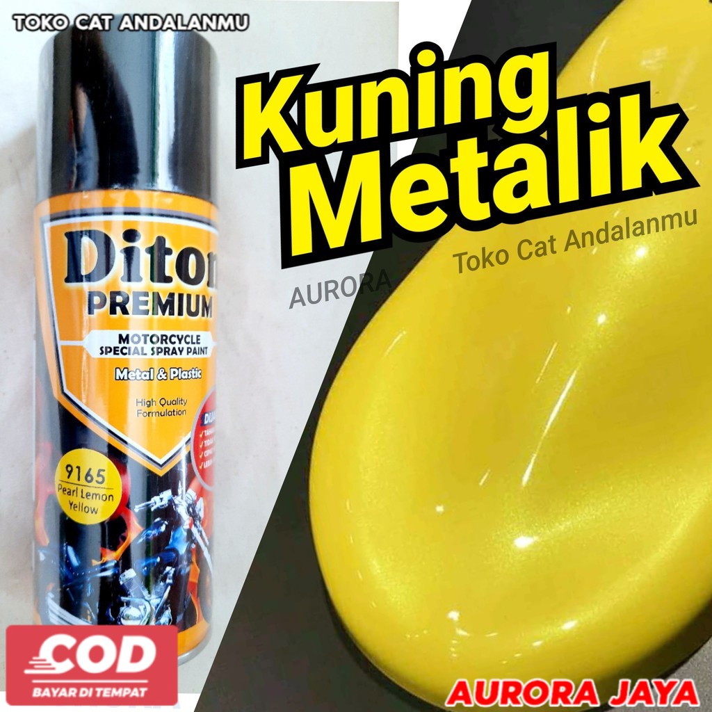 Pilox Diton Premium Kuning Metalik Pearl Lemon Yellow 9165 Metallic Metalic Cat Mobil Motor