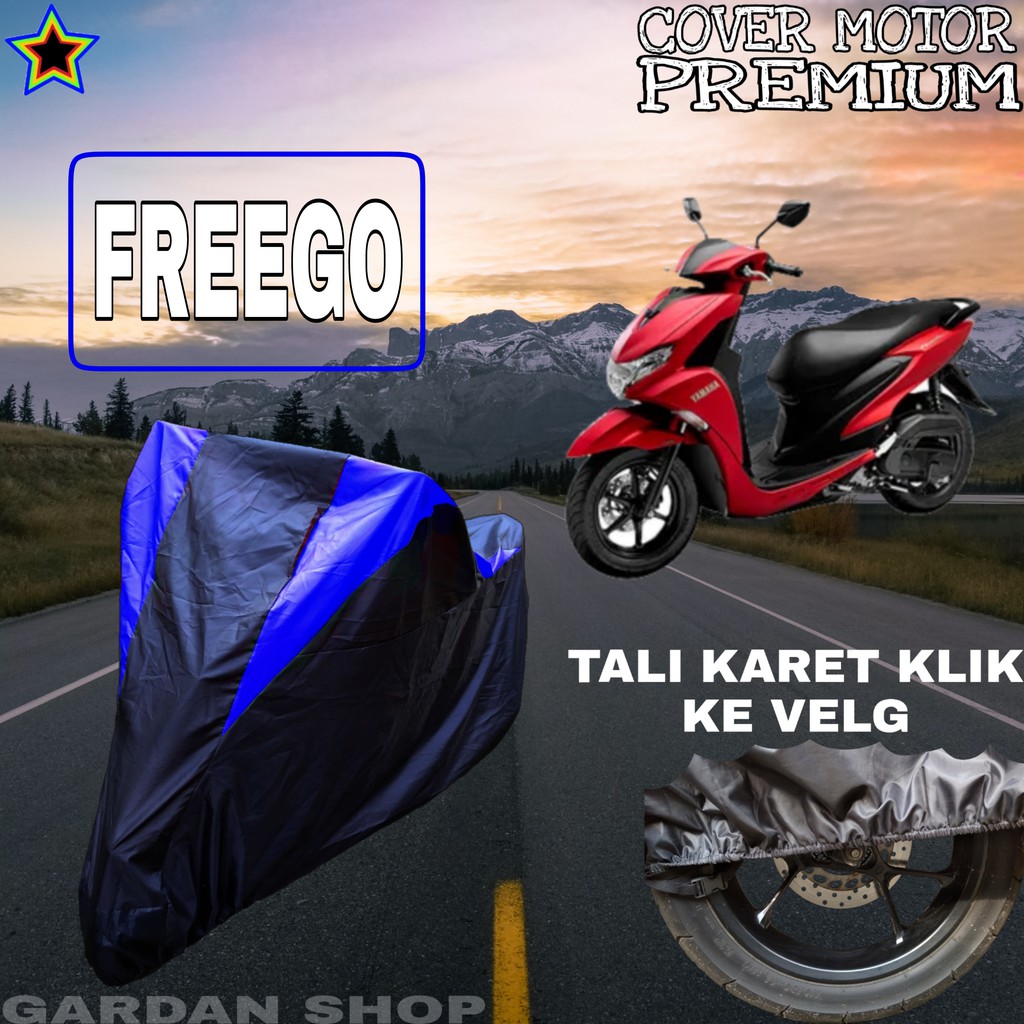 Sarung Motor FREEGO Hitam BIRU Body Cover Freego PREMIUM