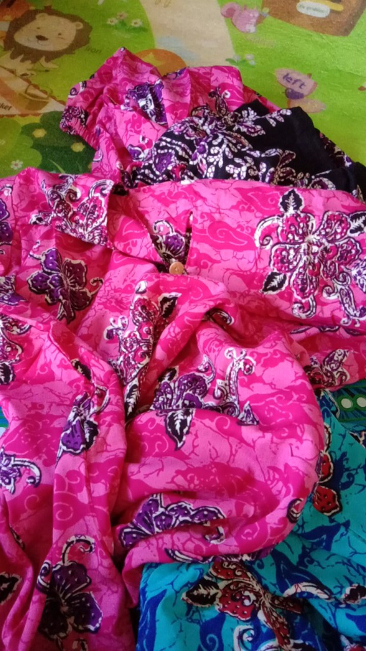 Setelan Celana Pendek Batik Kencana Ungu Prabu