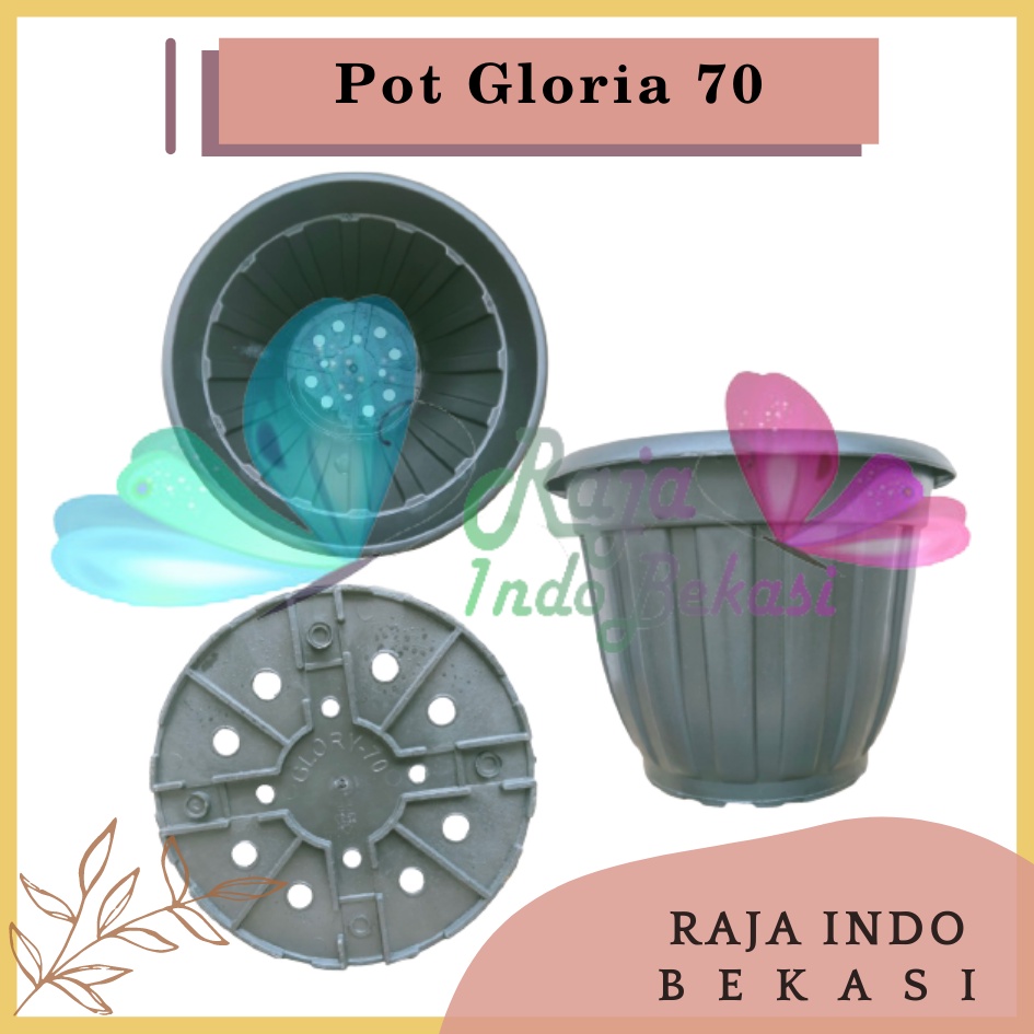 ONLY SAMEDAY AND INSTAN Pot Gloria 70 Hitam - Pot Besar Jumbo 50 60 70cm Pot Besar Plastik Bahan Tebal