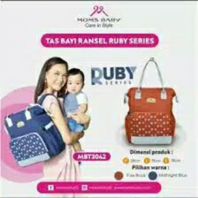 MOMS BABY-NEW MOM'S BABY TAS RUBY SERIES MBT 3042 TAS BAYI RANSEL BERKUALITAS- TAS BAYI