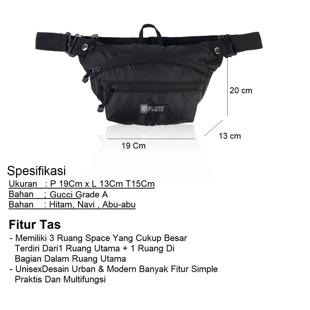 Waistbag Pluto Venom Premium Quality - Tas Selempang Pluto - Tas Selempang Pria wanita