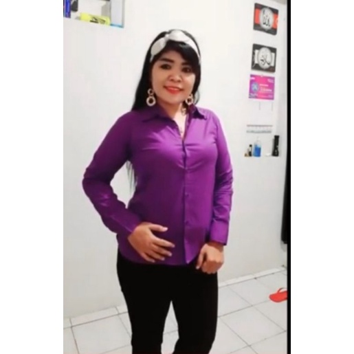 Kemeja Formal Panjang Wanita Ungu