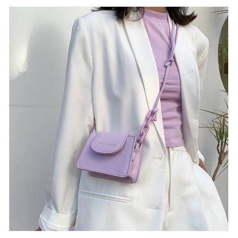Tas Vintage Mini / Tas Wanita / Tas Slempang / Tas Lilac / Tas Murah / Tas Terbaru / Tas Slingbag / 