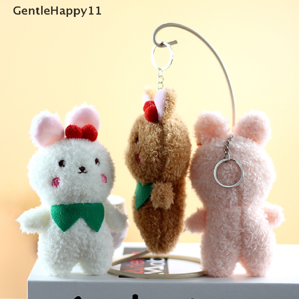 Gentlehappy Cute Plush Cherry Bear Rabbit Mainan Mewah Gadis Ransel Liontin Gantungan Kunci id