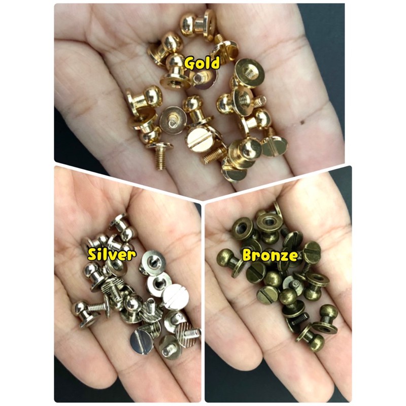 Head screw kaitan dompet kancing besi gantungan kunci kaki tas