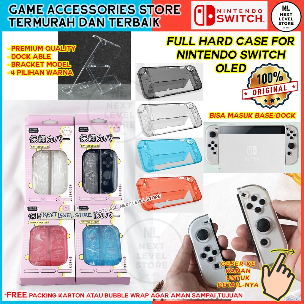 Full Hard Crystal Case Nintendo Switch OLED Clear Original - Akitomo - 4 Pilihan Warna - Pilih di VARIASI