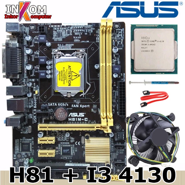 Mainboard Mobo LGA 1150 H81 ASUS dan Processor i3 4130