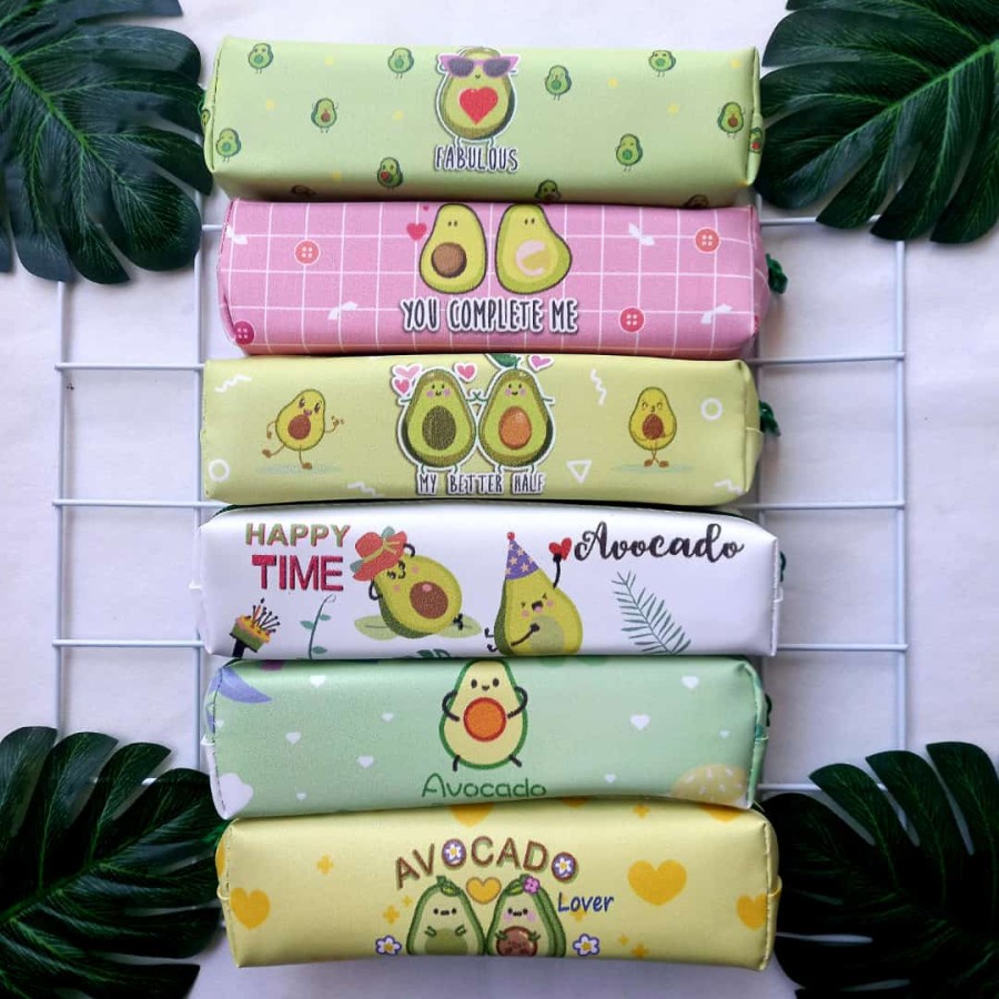 Kotak Pensil Tempat pensil Motif Snack Food and Fruit Tepak Pensil Lucu Unik