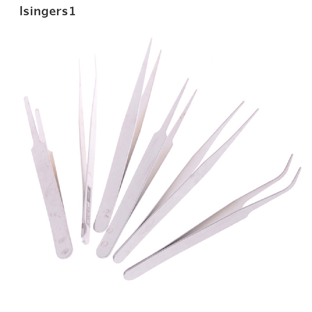 (lsingers1) 6pcs / Set Pinset Anti Statis Bahan Stainless Steel Untuk Reparasi