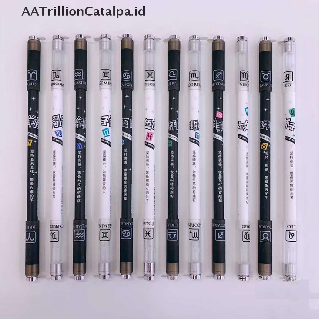 (AATrillionCatalpa) Pulpen Gel 0.5mm Dengan Lampu LED Untuk Pelajar