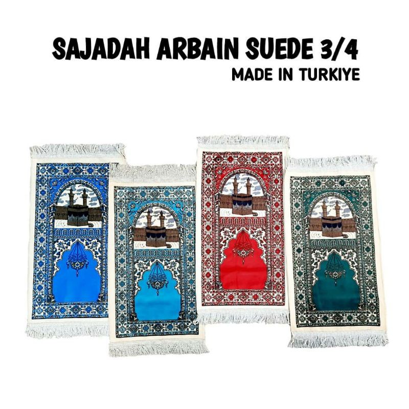 COD SAJADAH MUKA / SAJADAH TRAVEL / SUEDE TAMBANG / SUEDE ARBAIN 3 PER 4 / TIPIS TRAVEL Kecil Sajadah Turki Sajadah Anak Mini ukuran 35x65cm Bahan Suede Sajadah tipis Sajadah Turki