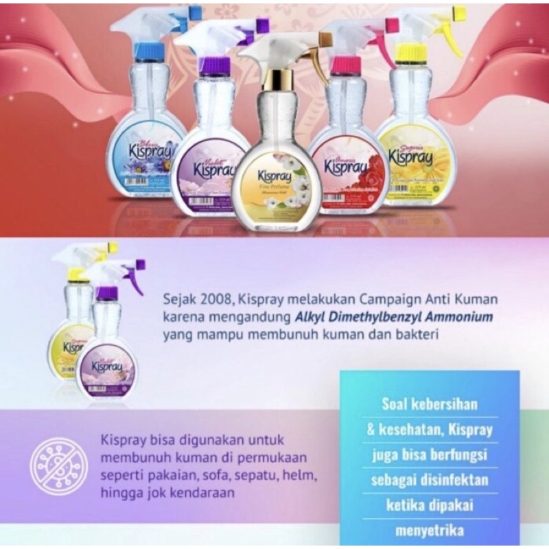 Kispray botol 318 ml ( pewangi setrika anti kuman )