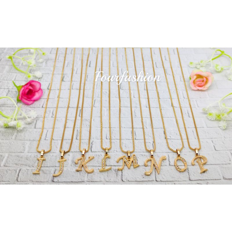 Fourfashion XD010 - Kalung Huruf Inisial Nama - Set Perhiasan Xuping Lapis Emas