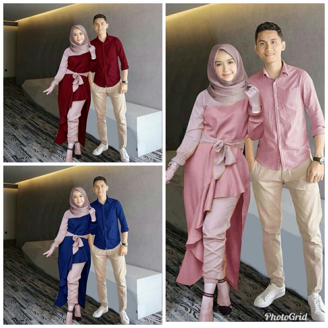 4wrna ZR cp mustika / Baju pasangan muslim murah / Baju pasangan terbaru