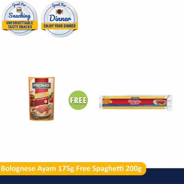 

pasta-aneka- pronas bolognese ayam 175 gr (1pcs) free spaghetti 200 gr (1pcs) -aneka-pasta.