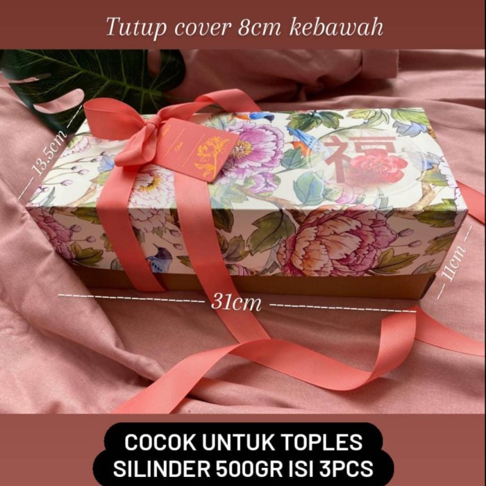 

Box Cny Imlek Packaging Toples Kue / Bolu 23X12X7 Cm 008