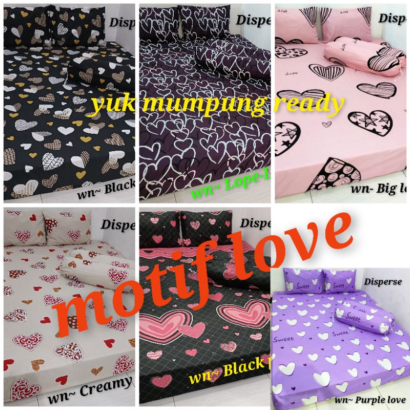 16 motif LOVE sprei murah homemade sprei dewasa uk 180x200x20 dan uk 160x200x20