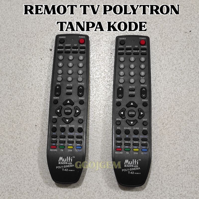 Remot TV POLYTRON ( LANGSUNG PAKAI / TANPA KODE ) Remote MULTI T-42 / T42