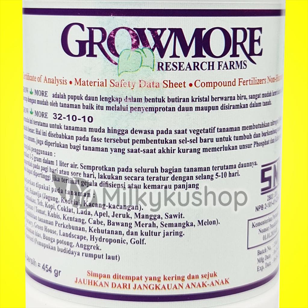 PUPUK GROWMORE 32-10-10 454 NPK AKAR BUNGA BUAH 454 GRAM KEMASAN BOTOL