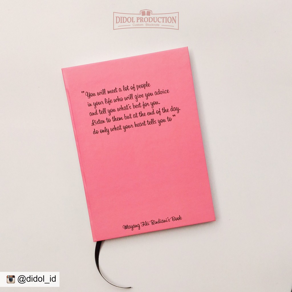 

Notebook A5 Pink Foto dan Quote (Notebook Custom)