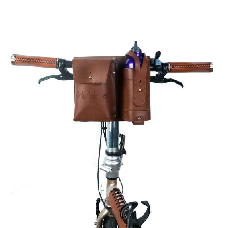 TERBARU tas kulit asli sepeda lipat leather handlebar tas stang