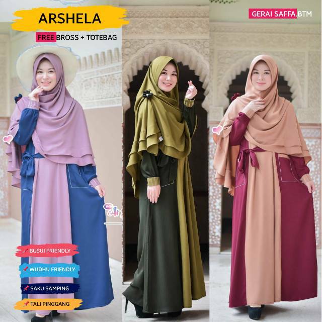 Gamis Syari Set Arshela By Gerai Saffa