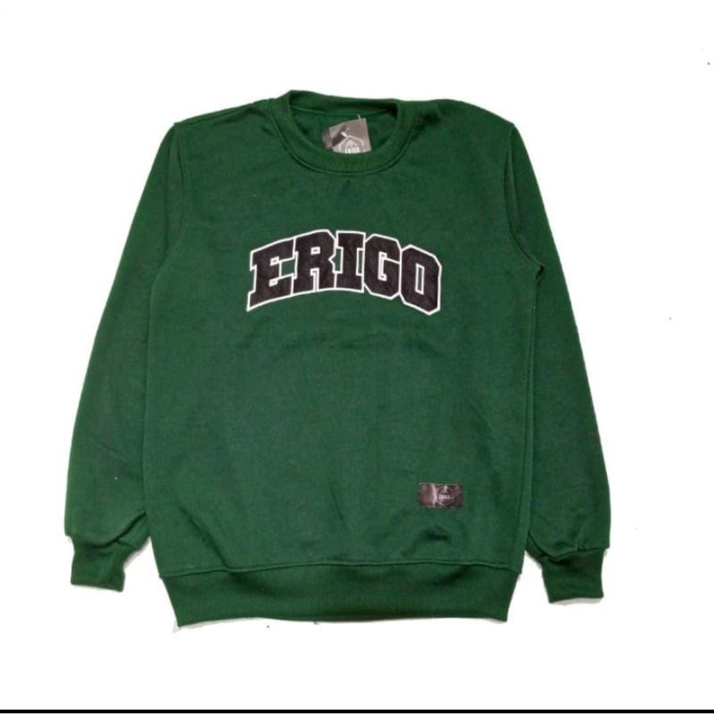 COD - Sweater Crewenk ERIYGO Maron Logo Texs Pull Bordir Premium Unisex