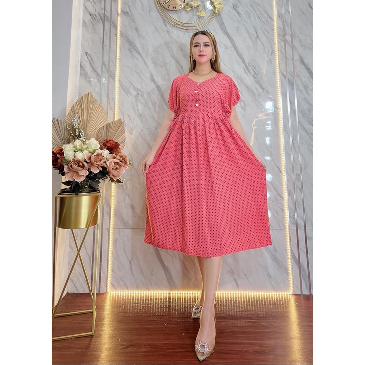 DRESS CIBI JUMBO BIGSIZE BAHAN TEBAL DAN ADEM MUAT BB MAKS 85KG