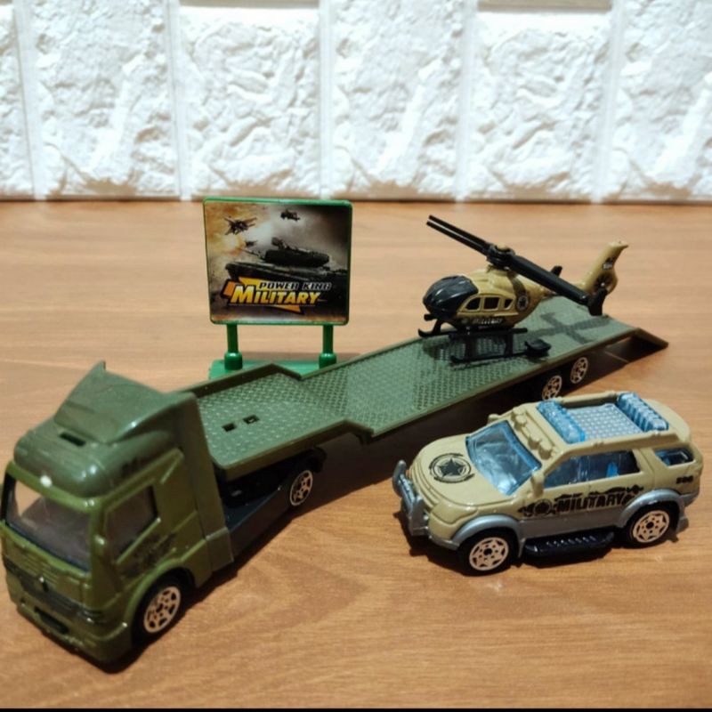 Mainan Diecast Set Mobil Militer Army Aloy - Diecast  Set Truk Tentara