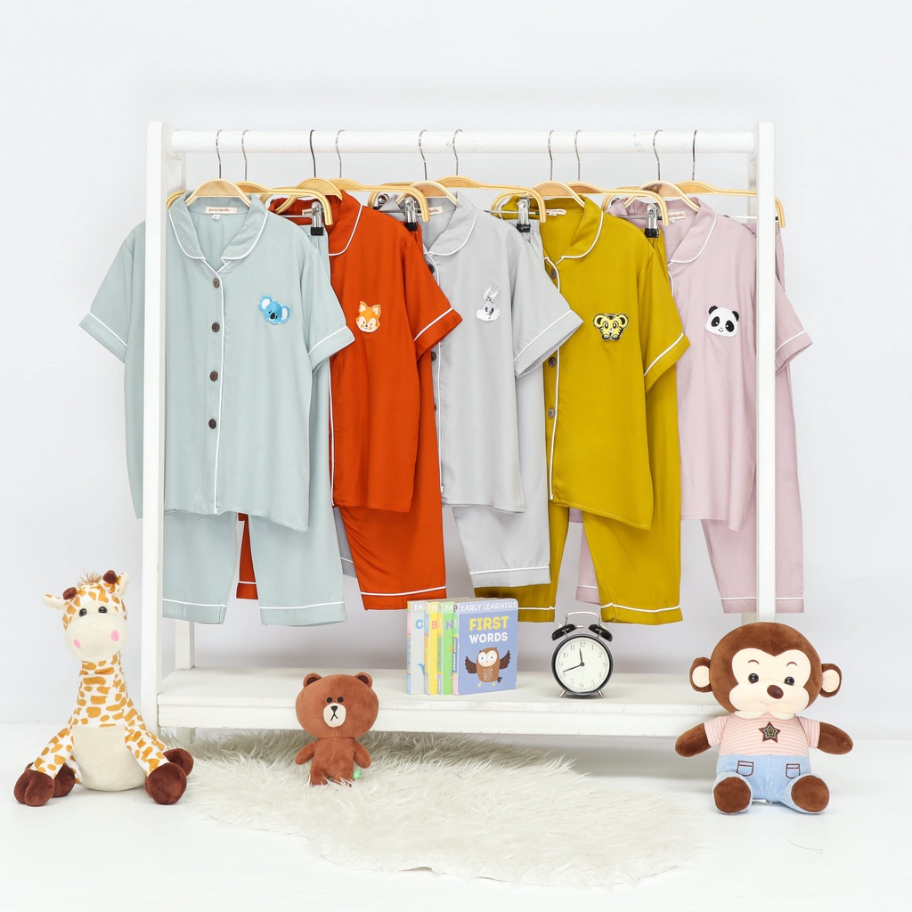 (PIYAMA TWILL) set pajamas anak perempuan rayon one set pajamas rayon premium pajamas anak perempuan