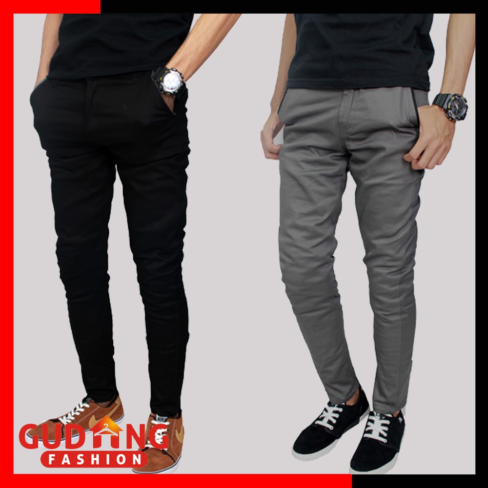 Celana Chino Panjang Polos / Men Casual Basic Chino Long Pants - Banyak Pilihan Warna CLN (COMB)