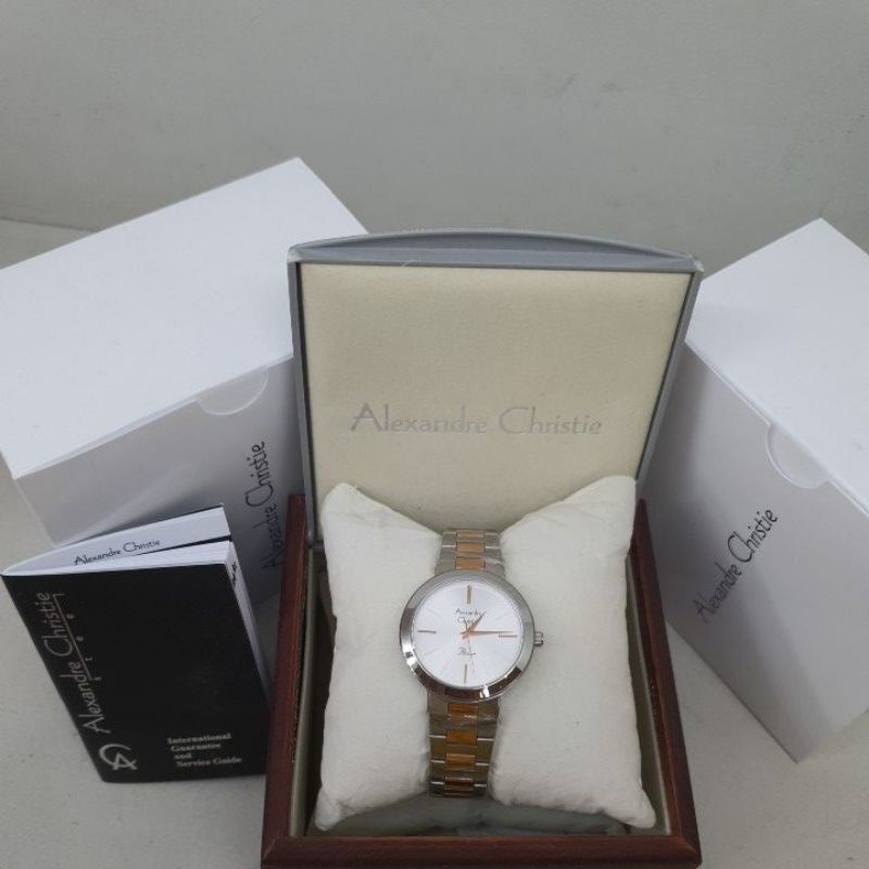 Jam Tangan Wanita Alexandre Christie AC2838LH AC 2838 LH AC2838 LH AC 2838LH Silver Rosegold