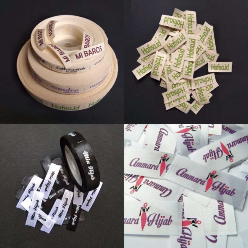 

220 pcs Label Satin Anti Luntur Full Print Gratis Desain,Label Satin,Label Katun Custom,Label Custom