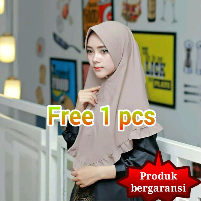 KHIMAR PET KOMBI 2 TONE YARA INSTAN KOMBINASI RUFFLE KHIMAR PET KOMBI 2 TONE YARA INSTAN KOMBINASI RUFFLE
