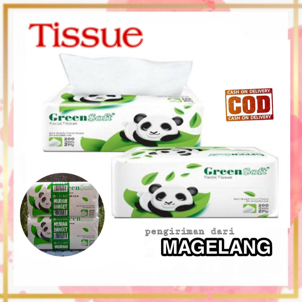 Jual Tisu panda Tissue Wajah Facial Pop Up Green Soft Facial Pop Up