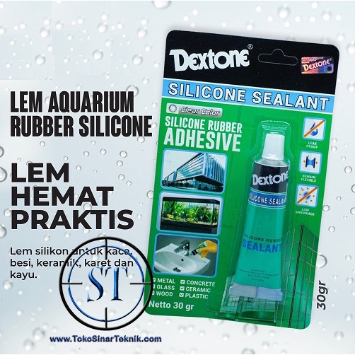 Lem Kaca Sealant Slicone Rubber Silikon Adhesive Tube Akuarium Clear Metal Kaca Keramik kayu Serbaguna isi 30gr