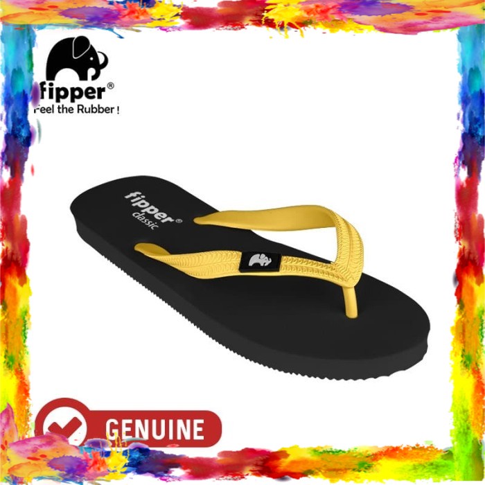 Fipper Classic / Sandal Jepit Unisex / Black - Yellow