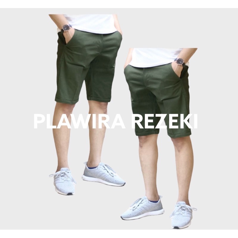 CELANA CHINO PENDEK PRIA | CHINO PENDEK BIGSIZE | PREMIUM QUALITY | GREEN ARMY