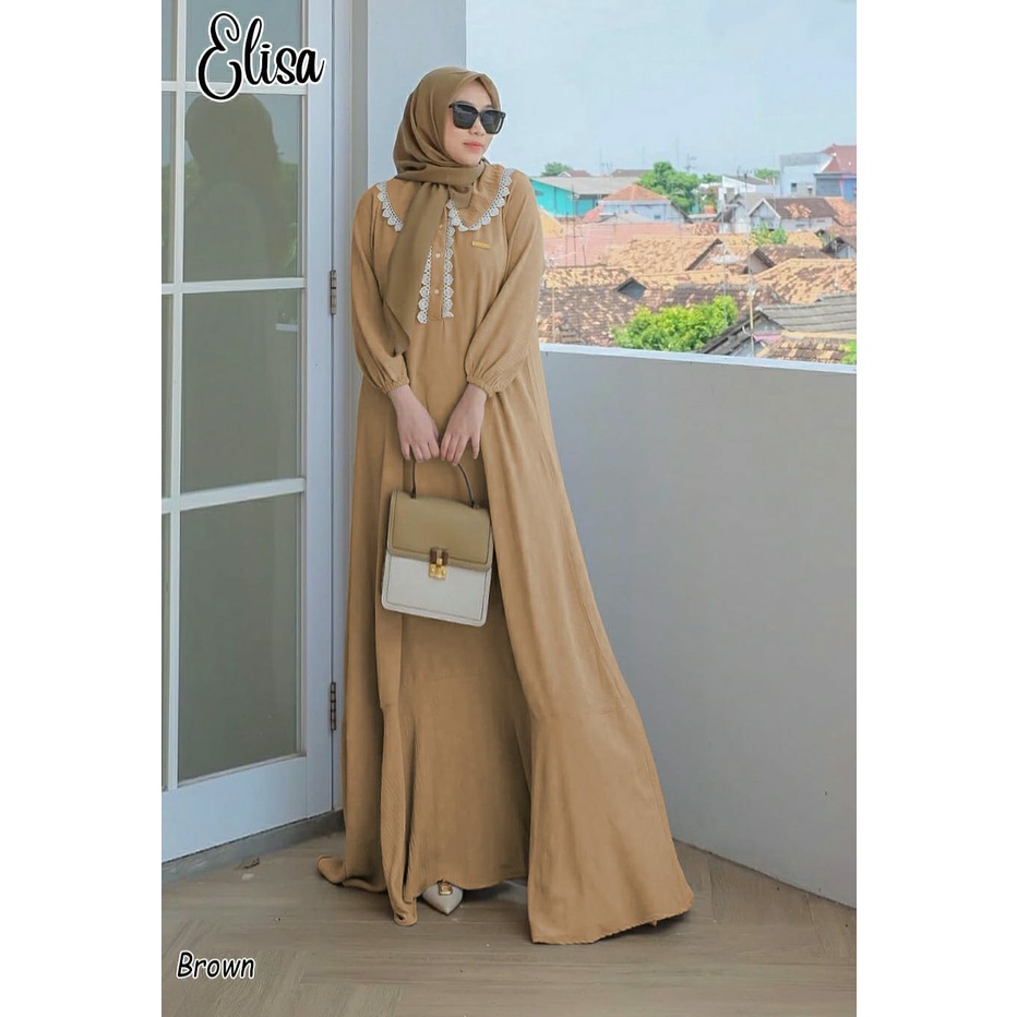 CASUAL DRESS PANJANG ELISA BAHAN ADEM