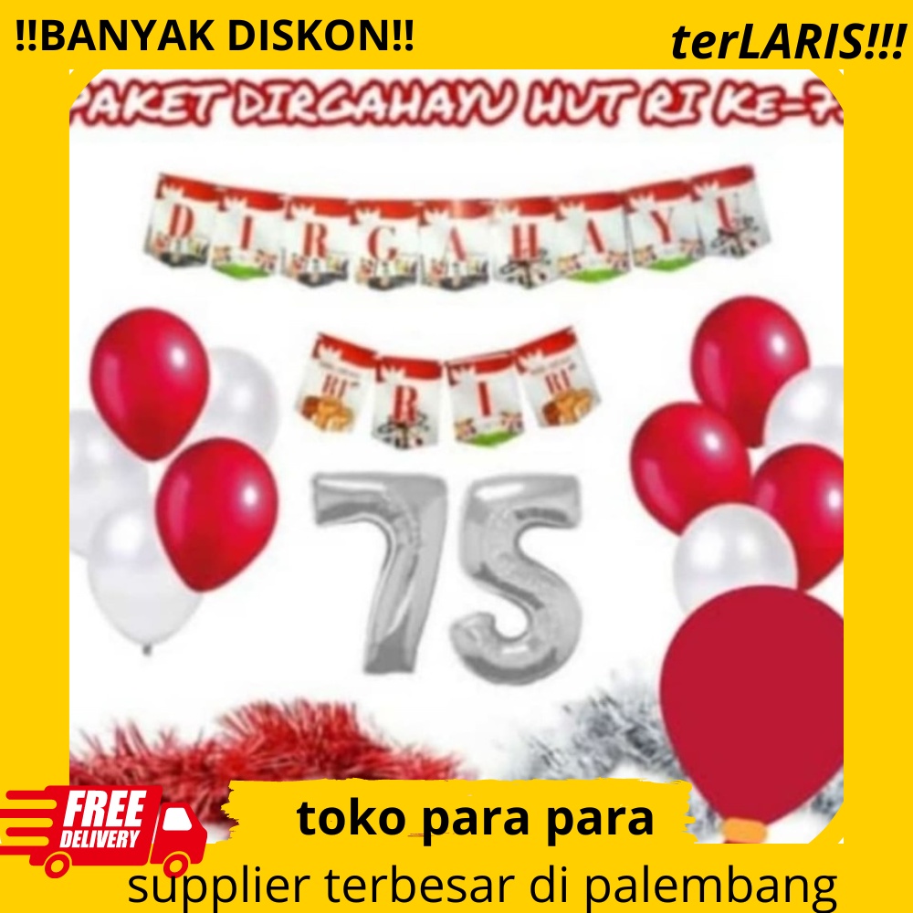 Jual Paket Dekor HUT RI 75/ Hiasan 17 Agustus/ Dekorasi Dirgahayu RI