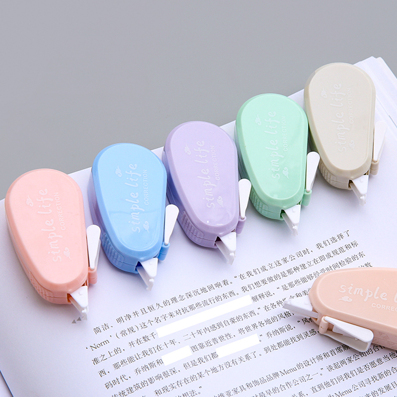 6pcs Correction Tape Kertas Korea Bentuk Macaron Multi Warna Untuk Perlengkapan Sekolahkantor