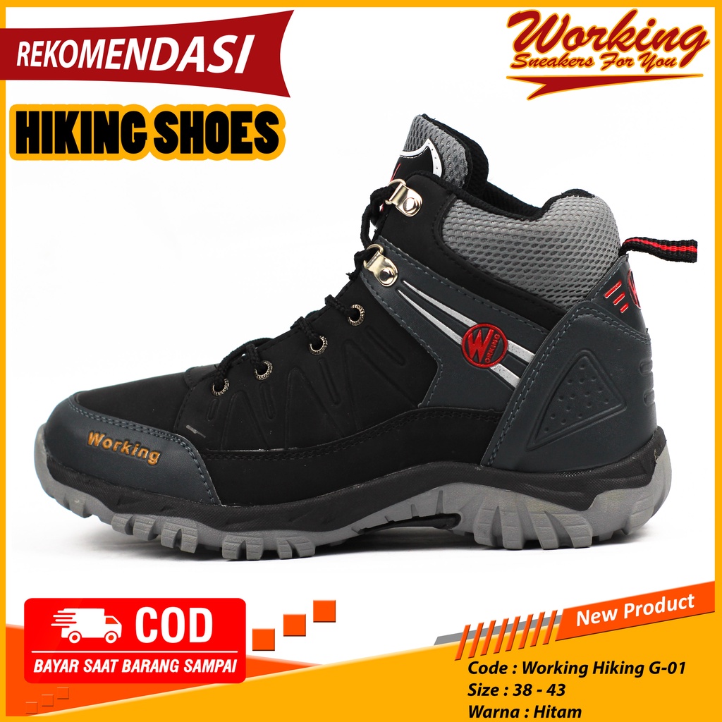 Sepatu Pria Boot Working G-01 // Sepatu Gunung Luar Negeri // Sepatu Tracking